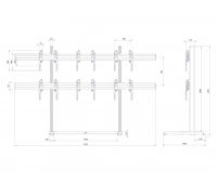 Напольный стационарный стенд для видеостены Vogels F2344 Black
