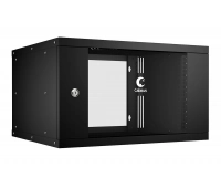 Шкаф настенный 19", 6U CABEUS WSC-05D-6U55/45-BK (10172c)