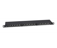 Патч-панель 19" CABEUS PLHD-24-Cat.6-SH-Dual-0,5U (9651c)