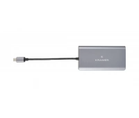 Переходник с USB тип C (вилка) на HDMI (розетка), DisplayPort (розетка) Kramer KDOCK-3