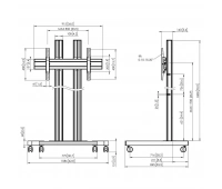 Напольный мобильный стенд для дисплея диагональю более 65 Vogels TD1884 Black