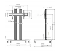 Напольный мобильный стенд для дисплея диагональю более 65 Vogels TD2084 Silver