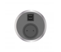 Встраиваемая розетка серии Port El для монтажа в стол с разъемами 2xUSB ABL 2F220118