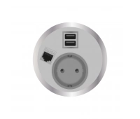 Встраиваемая розетка серии Port El для монтажа в стол с разъемами 2xUSB ABL 2F210119