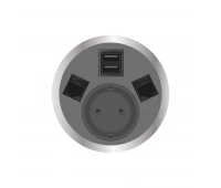 Встраиваемая розетка серии Port El для монтажа в стол с разъемами 2xUSB ABL 2F220120