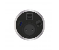 Встраиваемая розетка серии Port El для монтажа в стол с разъемами 2xUSB ABL 2F200121