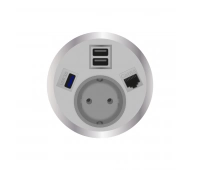 Встраиваемая розетка серии Port El для монтажа в стол с разъемами 2xUSB ABL 2F210121