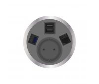 Встраиваемая розетка серии Port El для монтажа в стол с разъемами 2xUSB ABL 2F220121