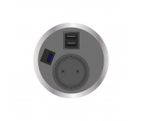 Встраиваемая розетка серии Port El для монтажа в стол с разъемами 2xUSB ABL 2F220122