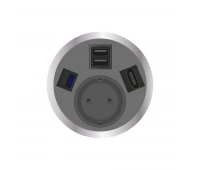 Встраиваемая розетка серии Port El для монтажа в стол с разъемами 2xUSB ABL 2F220123
