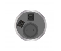 Встраиваемая розетка серии Port El для монтажа в стол с разъемами 2xUSB ABL 2F220124