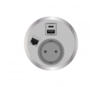 Встраиваемая розетка серии Port El для монтажа в стол с разъемами 1xUSB ABL 2F210104