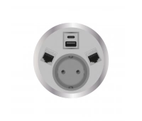 Встраиваемая розетка серии Port El для монтажа в стол с разъемами 1xUSB ABL 2F210105