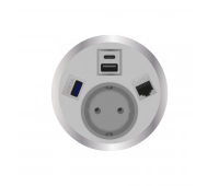 Встраиваемая розетка серии Port El для монтажа в стол с разъемами 1xUSB ABL 2F210108