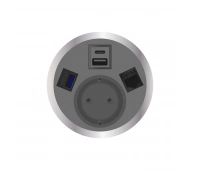 Встраиваемая розетка серии Port El для монтажа в стол с разъемами 1xUSB ABL 2F220108