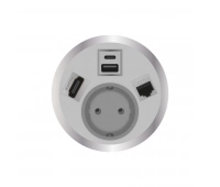 Встраиваемая розетка серии Port El для монтажа в стол с разъемами 1xUSB ABL 2F210117