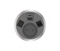 Встраиваемая розетка серии Port El для монтажа в стол с разъемами 1xUSB ABL 2F220117