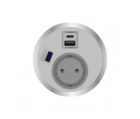 Встраиваемая розетка серии Port El для монтажа в стол с разъемами 1xUSB ABL 2F210112
