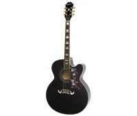 Электро-акустическая гитара EPIPHONE EJ-200SCE Black (w/ Fishman PreSys)