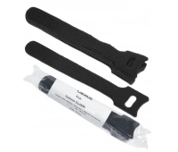 Хомут для кабеля, липучка с мягкой застежкой CABEUS CLAMP-135-BK (9346c) (10 шт)