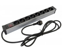 Блок розеток для 19 шкафов Hyperline SHZ19-8SH-S-2.5EU