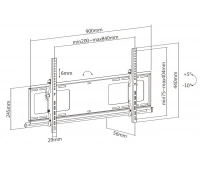 Настенный наклонный кронштейн Exell EXi-H1284-AT