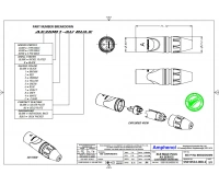 Разъем XLR (кабельный) папа Amphenol AX3MB