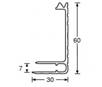 Профиль угловой алюминиевый 30х60 ADAM HALL 6122