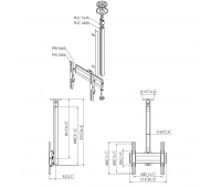 Комплект потолочного поворотного крепления Vogels CT240844 Black