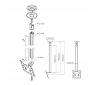 Комплект потолочного поворотного крепления Vogels CT240822 Silver