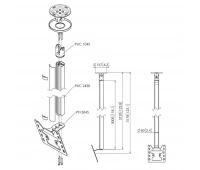 Комплект потолочного поворотного крепления Vogels CT243022 Silver