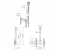 Комплект потолочного поворотного крепления Vogels CT241544 Black