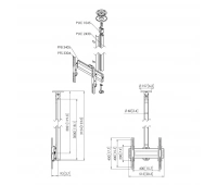 Комплект потолочного поворотного крепления Vogels CT243044 Black