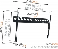 Настенное наклонное крепление для дисплея Vogels MA4010