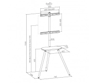 Студио-стойка для дисплея с полкой FIX FS28-44F-04