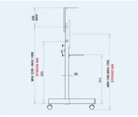 Стойка напольная с регулируемой высотой для панели/телевизора OMB BIG TROLLEY