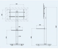 Стойка напольная с регулируемой высотой для панели/телевизора OMB BIG TROLLEY