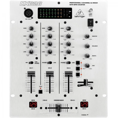 Трехканальный DJ-микшер Behringer DX626