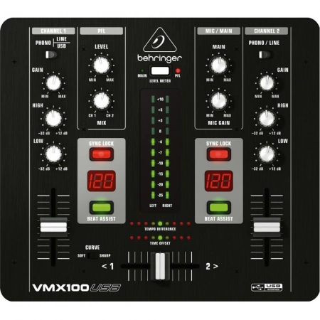 Двухканальный DJ-микшер Behringer VMX100USB