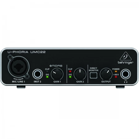 Внешний двухканальный USB аудиоинтерфейс Behringer UMC22