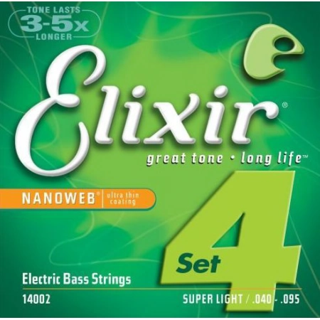 Струны для бас-гитары Super Light ELIXIR 14002 NanoWeb