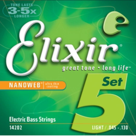 Струны для 5-струнной бас-гитары ELIXIR 14202 NanoWeb