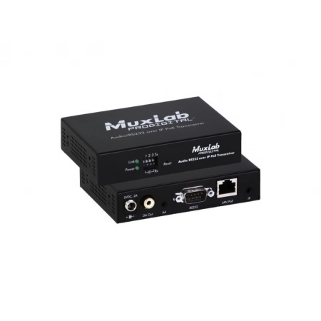 Приемник или передатчик Audio/RS232/IR over IP с PoE MuxLab 500755