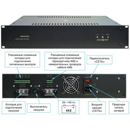 Источник вторичного электропитания резервированный Бастион SKAT-V.12DC-18 Rack