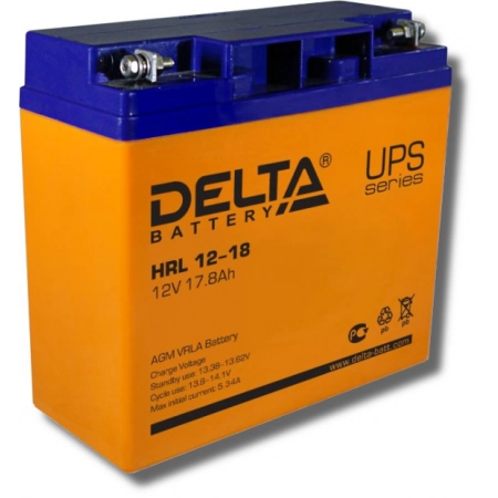 Аккумулятор герметичный свинцово-кислотный Delta HRL 12-18 X