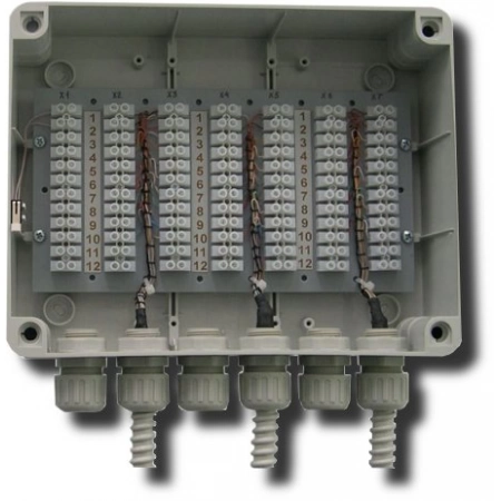 Коробка распределительная с гермовводами и колодками для разделки объектовых кабелей Охранная Техника Барьер-КР84 (84 цепи)