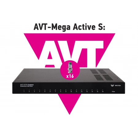 16-ти канальный комплект для передачи AHD/CVI/TVI 5Mp/4Mp/1080p Инфотех AVT-Mega Active S