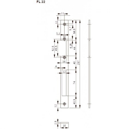 Запорная планка короткая Dorma FL22