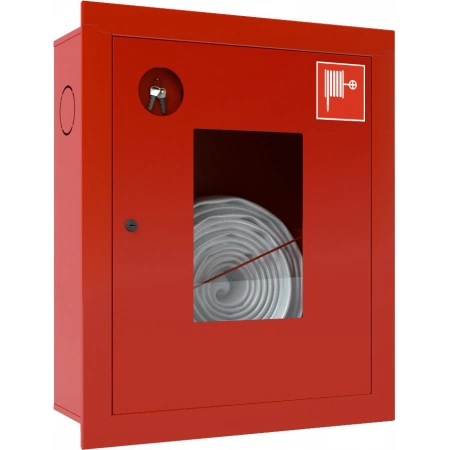 Шкаф пожарный встроенный со стеклом красный ТОИР-М Ш-ПК-001ВОК (ПК-310ВОК)