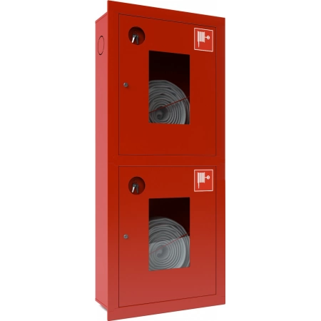 Шкаф пожарный встроенный со стеклом красный ТОИР-М Ш-ПК-003-21ВОК (ПК-320-21ВОК)
